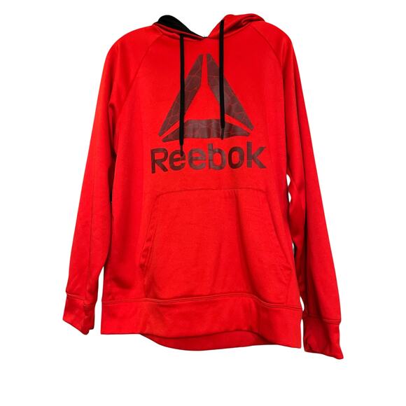 Reebok Delta Logo Hoodie Sweatshirt Pullover M Red - Picture 1 of 5